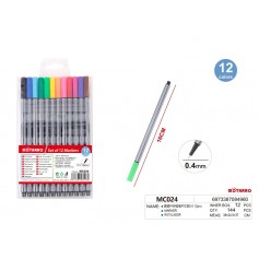ΣΕΤ ΣΤΥΛΟ ΧΡΩΜΑΤΙΣΤΟΙ 12 ΤΜΧ 0,4mm