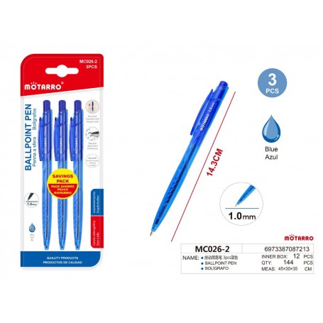 ΣΕΤ 3 ΤΜΧ ΣΤΥΛΟ 1.0mm