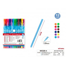 ΣΕΤ 12ΤΜΧ ΜΑΡΚΑΔΟΡΟΙ ΧΡΩΜΑΤΙΣΤΟΙ ΜΕ ΨΥΛΗ ΜΥΤΗ 1.0mm