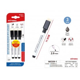 ΣΕΤ 3ΤΜΧ ΜΑΡΚΑΔΟΡΟΙ ΛΕΥΚΟΥ ΠΙΝΑΚΑ ΜΕ ΣΒΗΣΤΡΑ 2.0mm