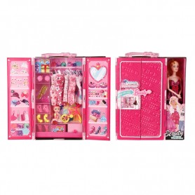 Κούκλα με ντουλάπα ρούχων και αξεσουάρ