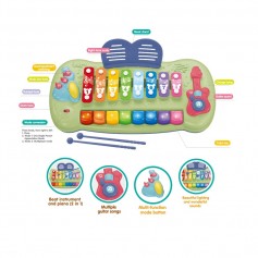 Παιδικό ξυλόφωνο-πιάνο με ήχους μουσικών οργάνων και φωτισμό
