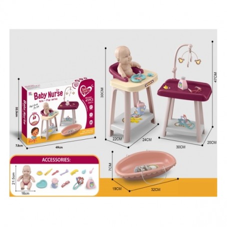 Πλήρες σετ φροντίδας μωρού με κούκλα