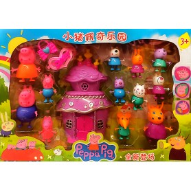 ΣΕΤ ΦΙΓΟΥΡΕΣ ΟΙΚΟΓΕΝΕΙΑ PEPPA + 8 ΦΙΛΟΙ + ΜΩΒ ΚΑΣΤΡΟ ΜΕ ΑΞΕΣΟΥΑΡ (ΟΕΜ)