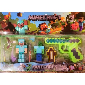 ΣΕΤ 2 ΦΙΓΟΥΡΕΣ MINECRAFT +ΠΙΣΤΟΛΙ (ΟΕΜ)