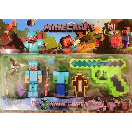 ΣΕΤ 2 ΦΙΓΟΥΡΕΣ MINECRAFT +ΠΙΣΤΟΛΙ (ΟΕΜ)