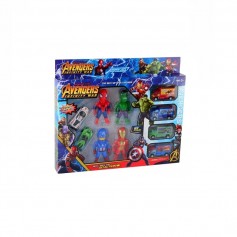 ΣΕΤ 4 ΦΙΓΟΥΡΕΣ AVENGERS + 6 SUPER CARS (OEM)