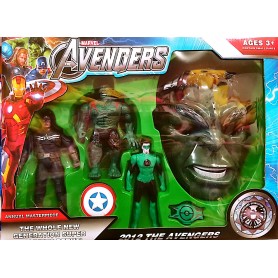 ΣΕΤ ΜΑΣΚΑ HULK ΜΕ ΦΙΓΟΥΡΕΣ SUPER HEROES (OEM)
