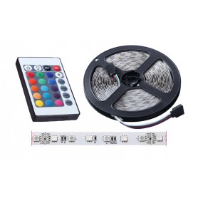 Αυτοκόλλητη ταινία LED RGB  5050 SMD  12V  5m με χειριστήριο