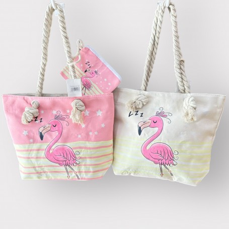 ΤΣΑΝΤΑ ΘΑΛΑΣΣΗΣ +ΠΟΡΤΟΦΟΛΙ FLAMINGO