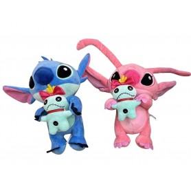 ΛΟΥΤΡΙΝΑ STITCH + ANGEL ΣΕΤ 2 ΤΕΜΑΧΙΩΝ 25CM (OEM)