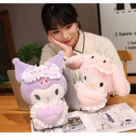 ΛΟΥΤΡΙΝΕΣ KUROMI ΚΑΙ MY MELODY 30CM ΣΕΤ 2 ΤΕΜΑΧΙΩΝ (ΟΕΜ)