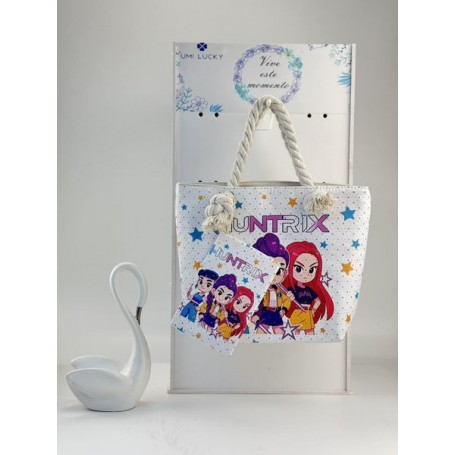 ΤΣΑΝΤΑ ΘΑΛΑΣΣΗΣ + ΠΟΡΤΟΦΟΛΑΚΙ KPOP DEMON HUNTERS