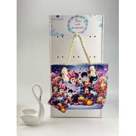 ΤΣΑΝΤΑ ΘΑΛΑΣΣΗΣ + ΠΟΡΤΟΦΟΛΑΚΙ MINNIE/MICKEY (OEM)