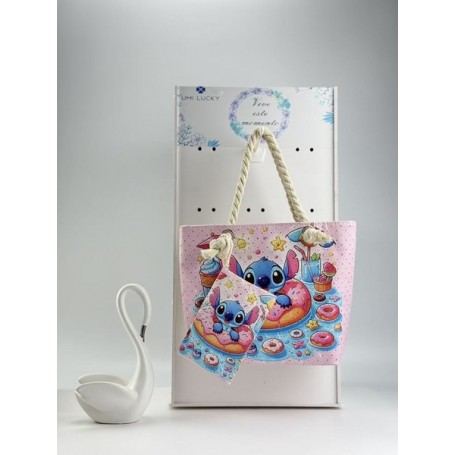 ΤΣΑΝΤΑ ΘΑΛΑΣΣΗΣ + ΠΟΡΤΟΦΟΛΑΚΙ STITCH (OEM)