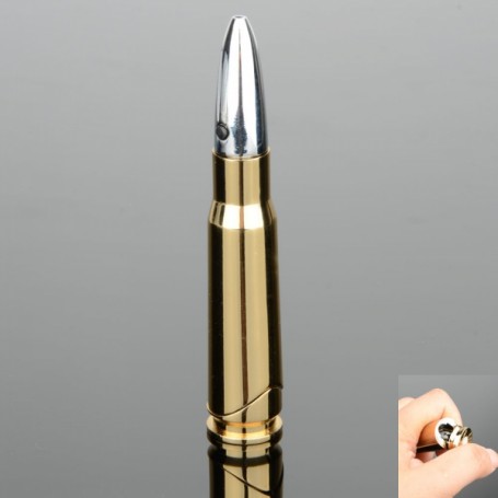 Multi-functional Bullet Shape Cigarette Lighter with Laser Light Golden