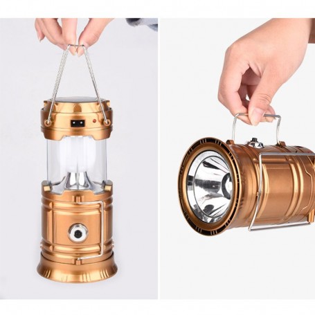 Φορητό ηλιακό φανάρι - φακός LED για κάμπινγκ 300Lm